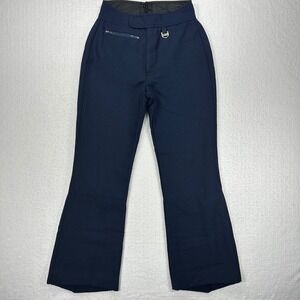Roffe Ski Pants Womens 25 Navy Blue Vintage High Waisted Flare Made in USA